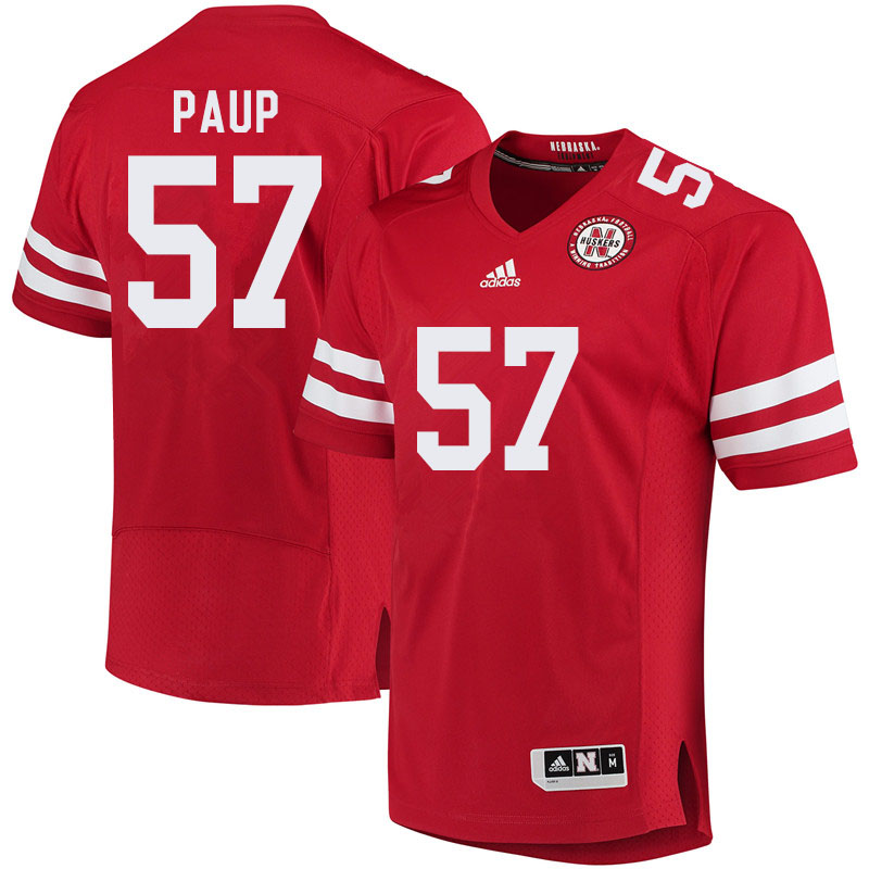 Men #57 Jordan Paup Nebraska Cornhuskers College Football Jerseys Sale-Red